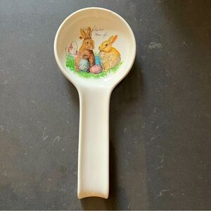 Spoon rest French countryside bunny rabbits